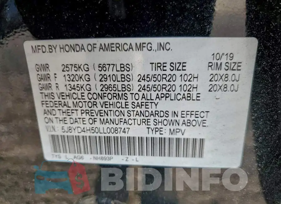 5J8YD4H50LL008747 Photo# 13