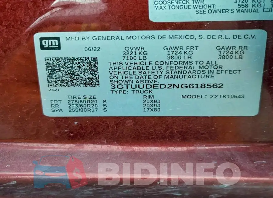 3GTUUDED2NG618562 Photo# 12