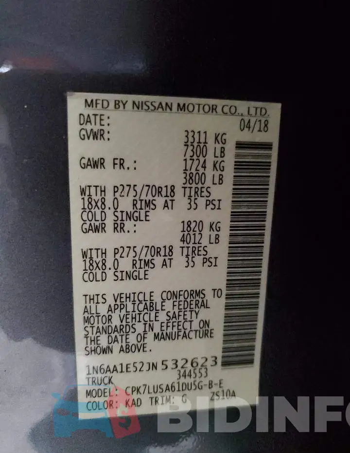1N6AA1E52JN532623 Photo# 12
