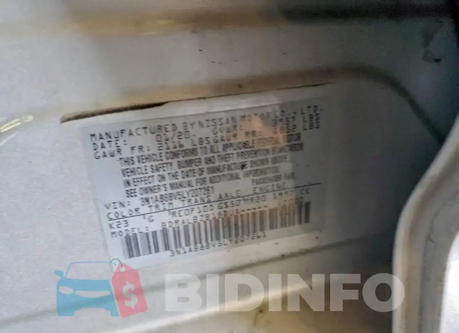 3N1AB8BV5LY207261 Photo# 12