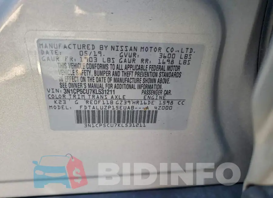 3N1CP5CU7KL531211 Photo# 14