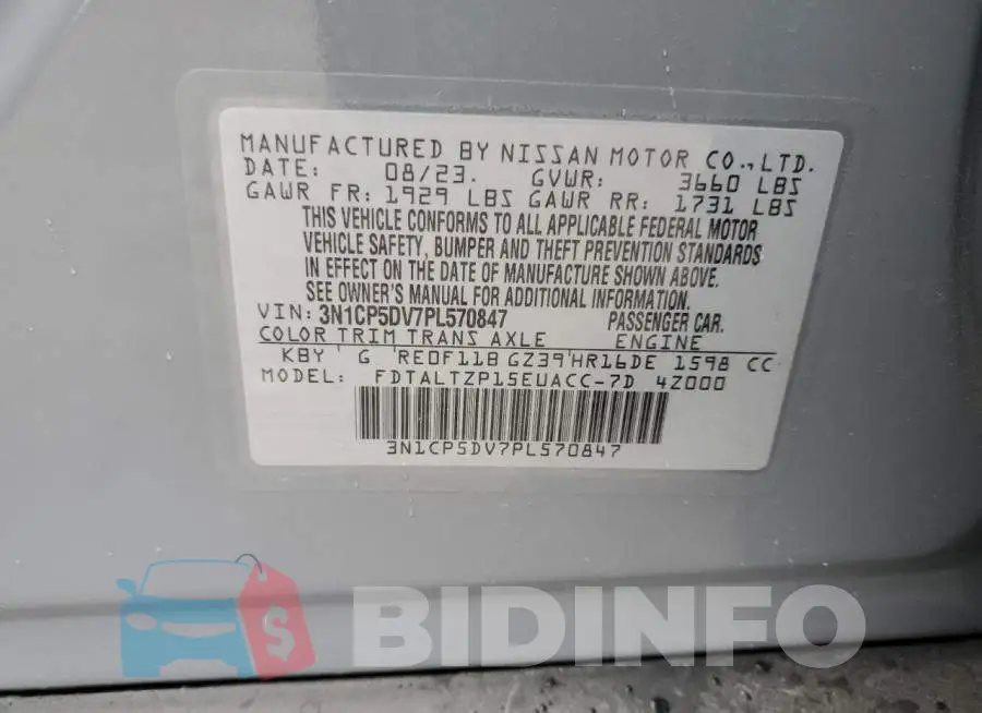 3N1CP5DV7PL570847 Photo# 13