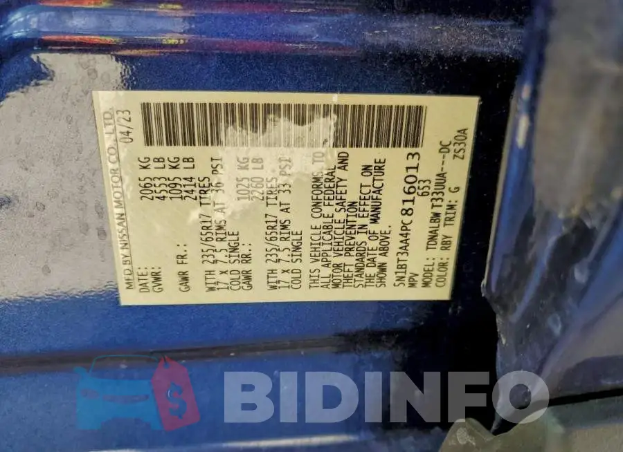 5N1BT3AA4PC816013 Photo# 14