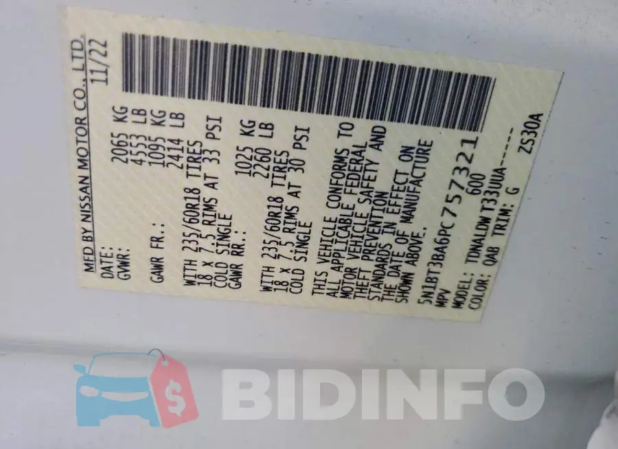 5N1BT3BA6PC757321 Photo# 12
