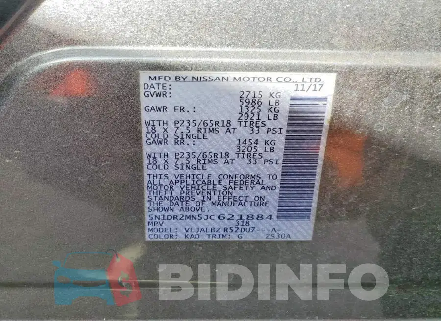 5N1DR2MN5JC621884 Photo# 13