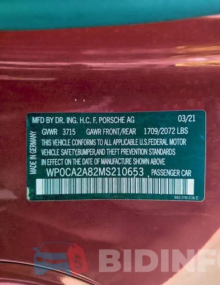 WP0CA2A82MS210653 Photo# 12