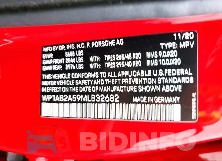 WP1AB2A59MLB32682 Photo# 13