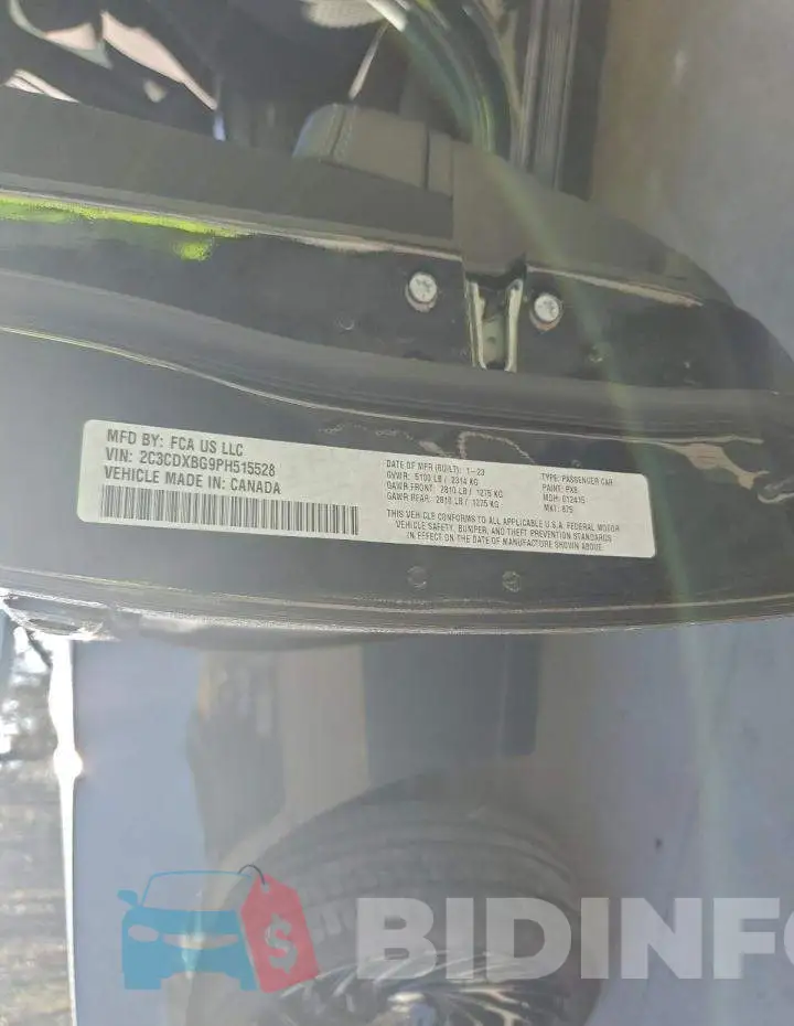 2C3CDXBG9PH515528 Photo# 12