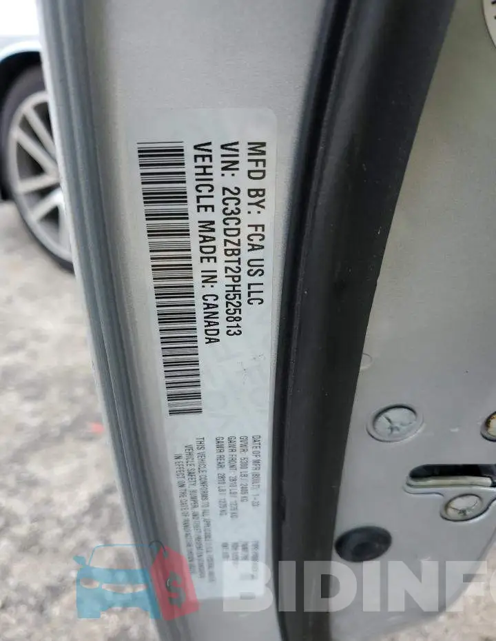 2C3CDZBT2PH525813 Photo# 13