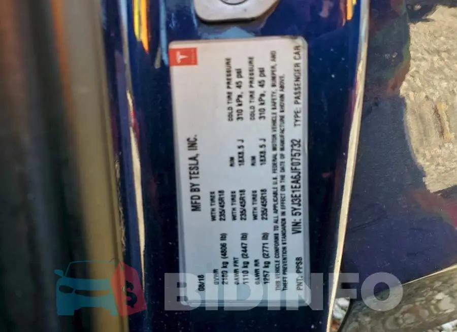 5YJ3E1EA6JF075732 Photo# 12