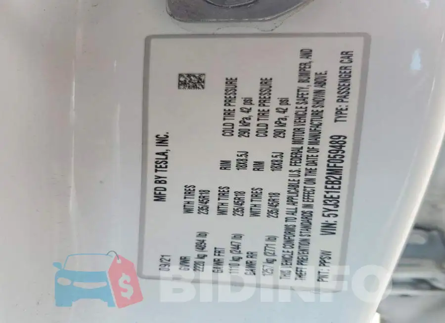 5YJ3E1EB2MF059489 Photo# 12