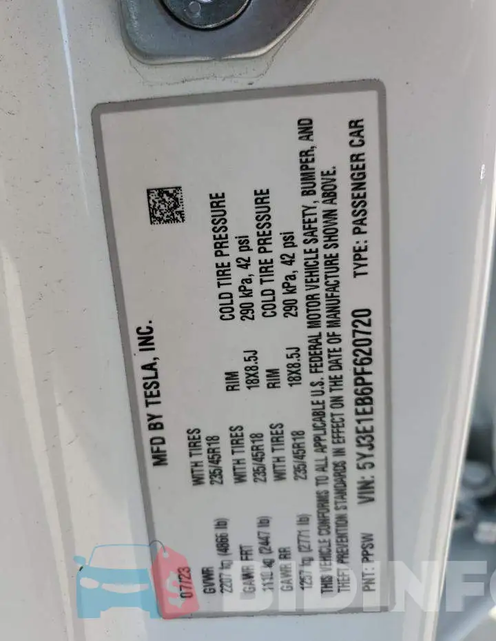 5YJ3E1EB6PF620720 Photo# 13