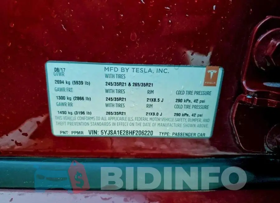 5YJSA1E28HF206220 Photo# 12