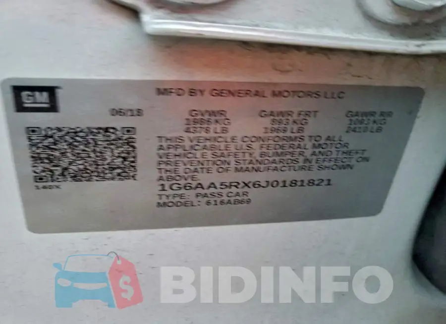 1G6AA5RX6J0181821 Photo# 12