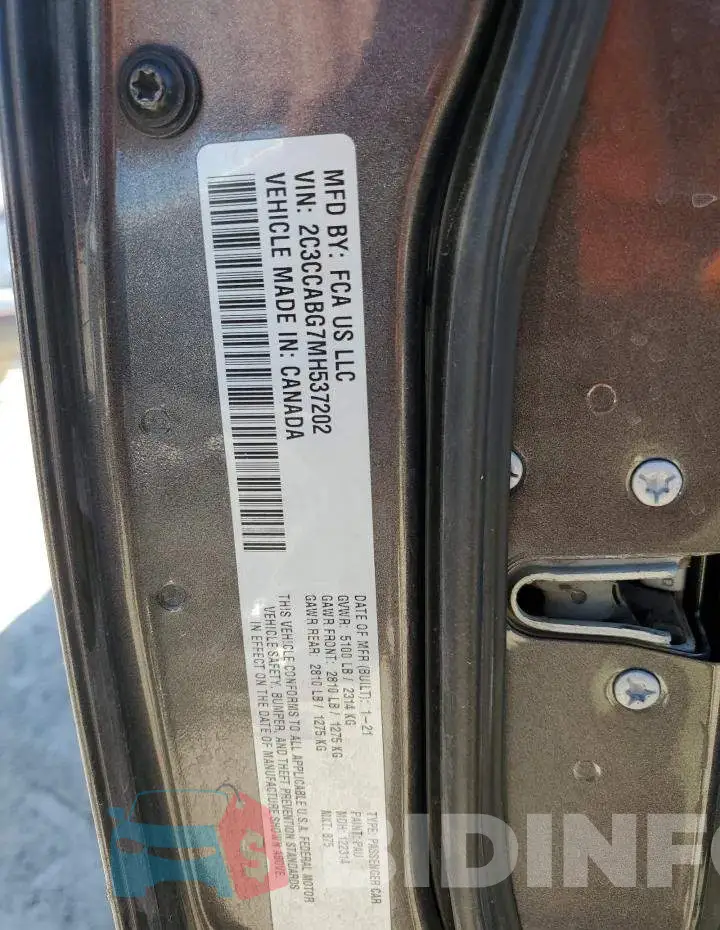 2C3CCABG7MH537202 Photo# 13