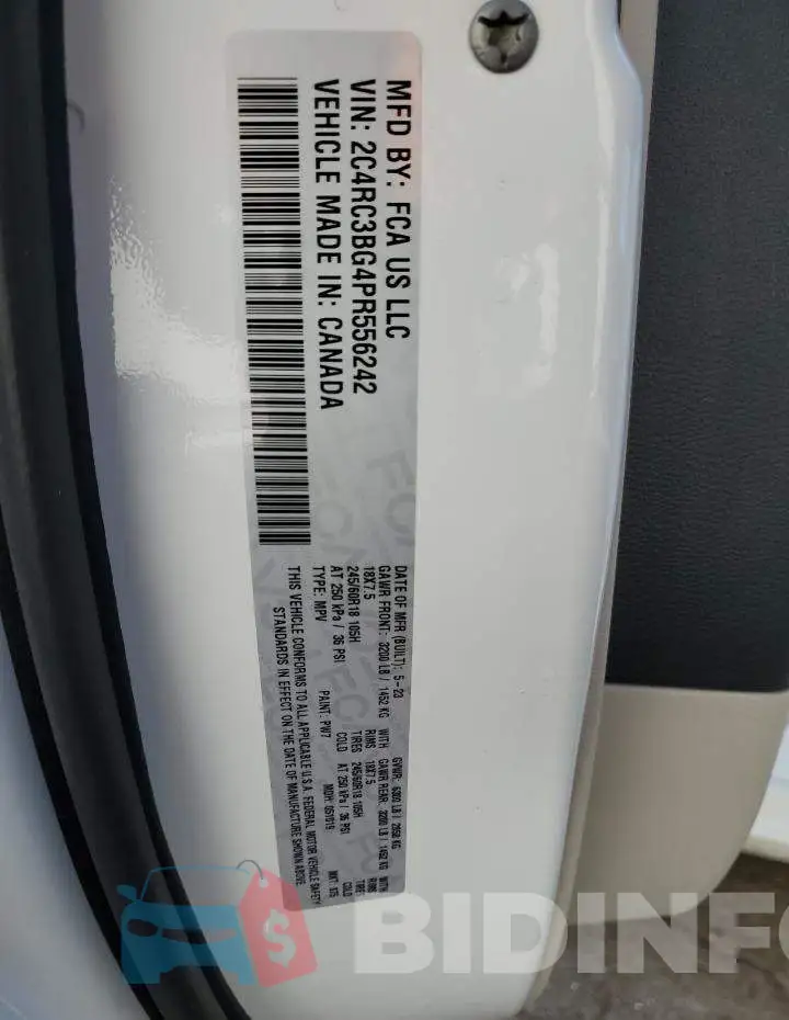 2C4RC3BG4PR556242 Photo# 14