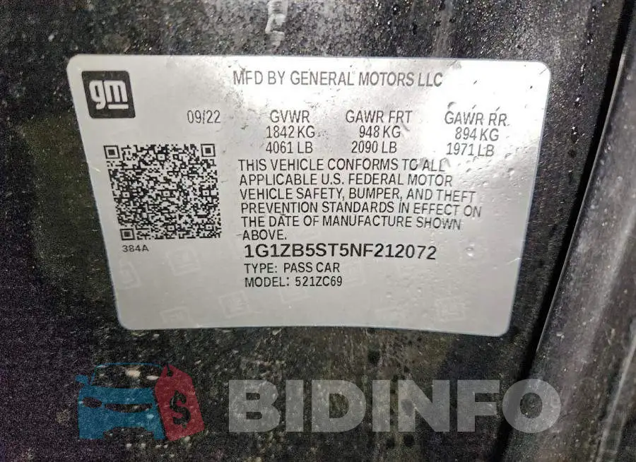 1G1ZB5ST5NF212072 Photo# 12
