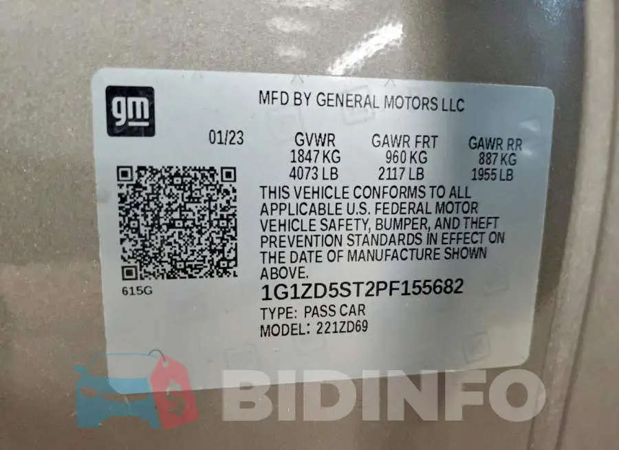 1G1ZD5ST2PF155682 Photo# 13
