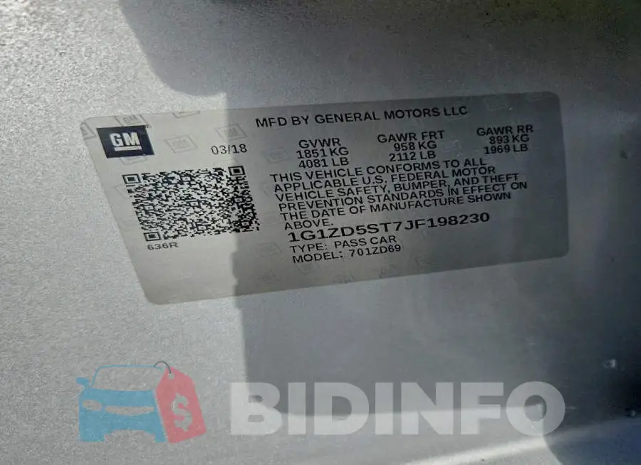 1G1ZD5ST7JF198230 Photo# 12
