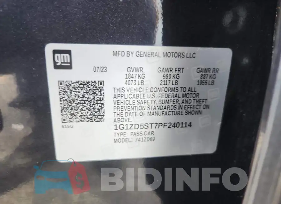 1G1ZD5ST7PF240114 Photo# 12