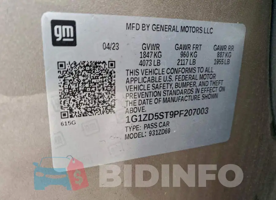 1G1ZD5ST9PF207003 Photo# 12