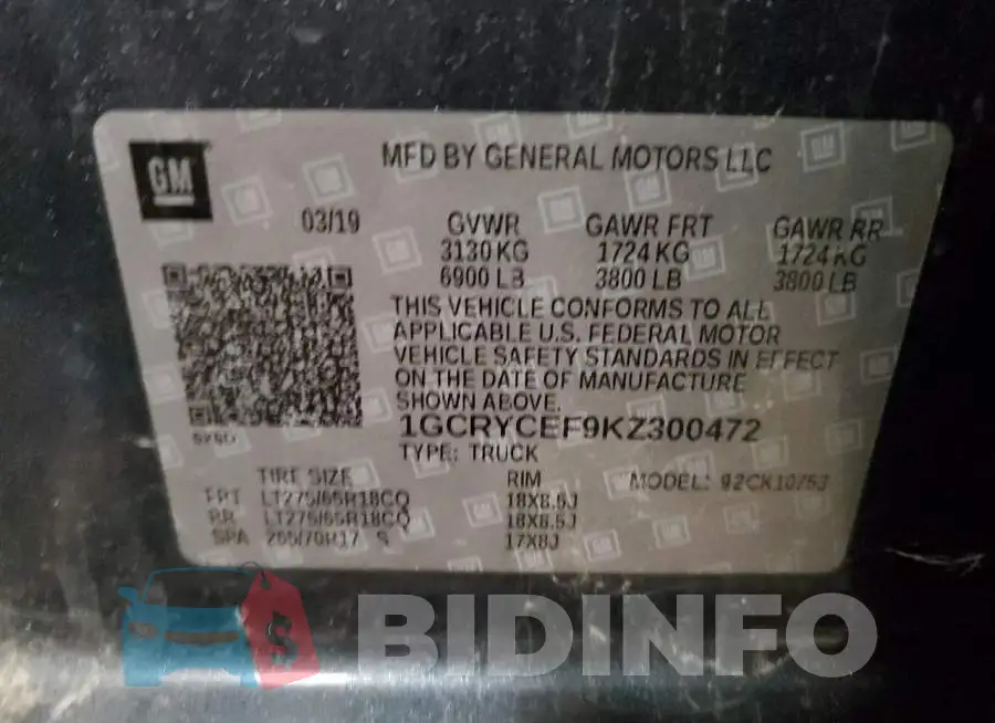 1GCRYCEF9KZ300472 Photo# 12