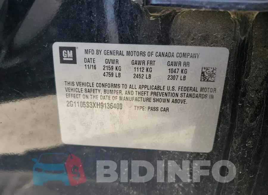2G1105S3XH9136400 Photo# 13