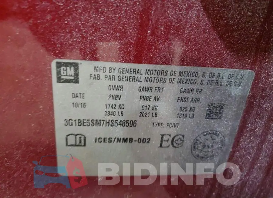 3G1BE5SM7HS548596 Photo# 12