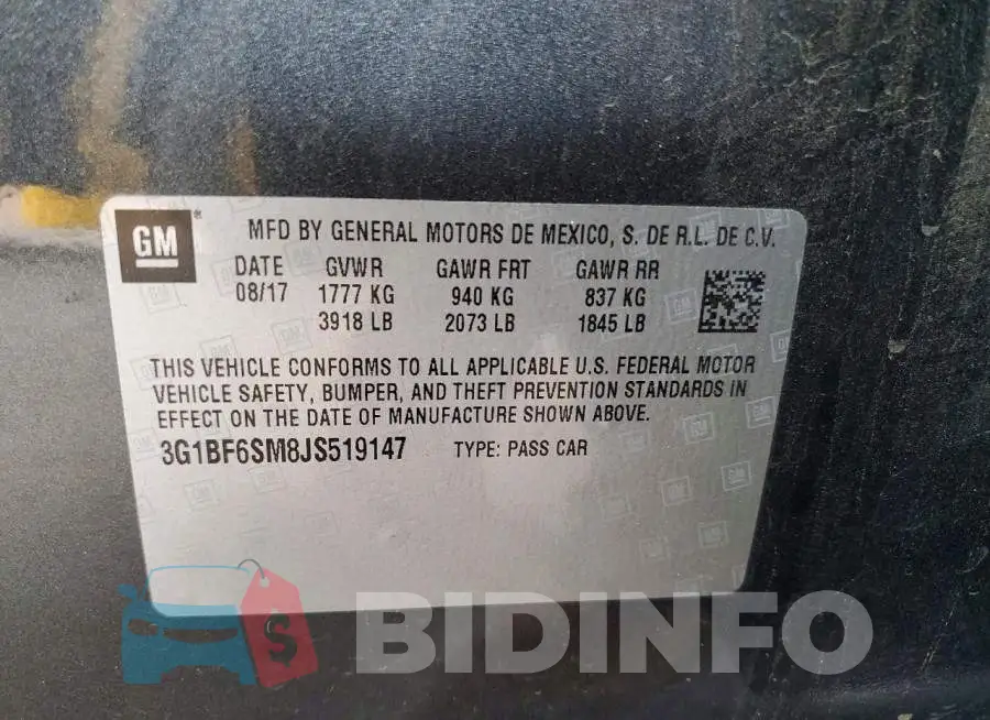 3G1BF6SM8JS519147 Photo# 12