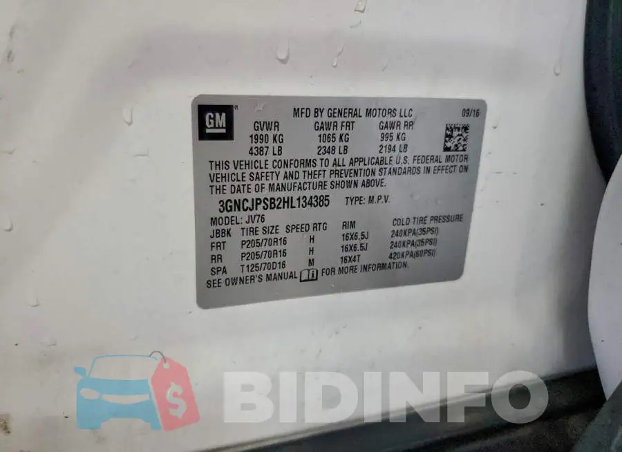 3GNCJPSB2HL134385 Photo# 12