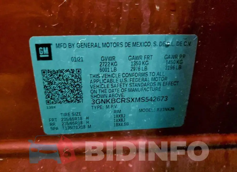 3GNKBCRSXMS542673 Photo# 13