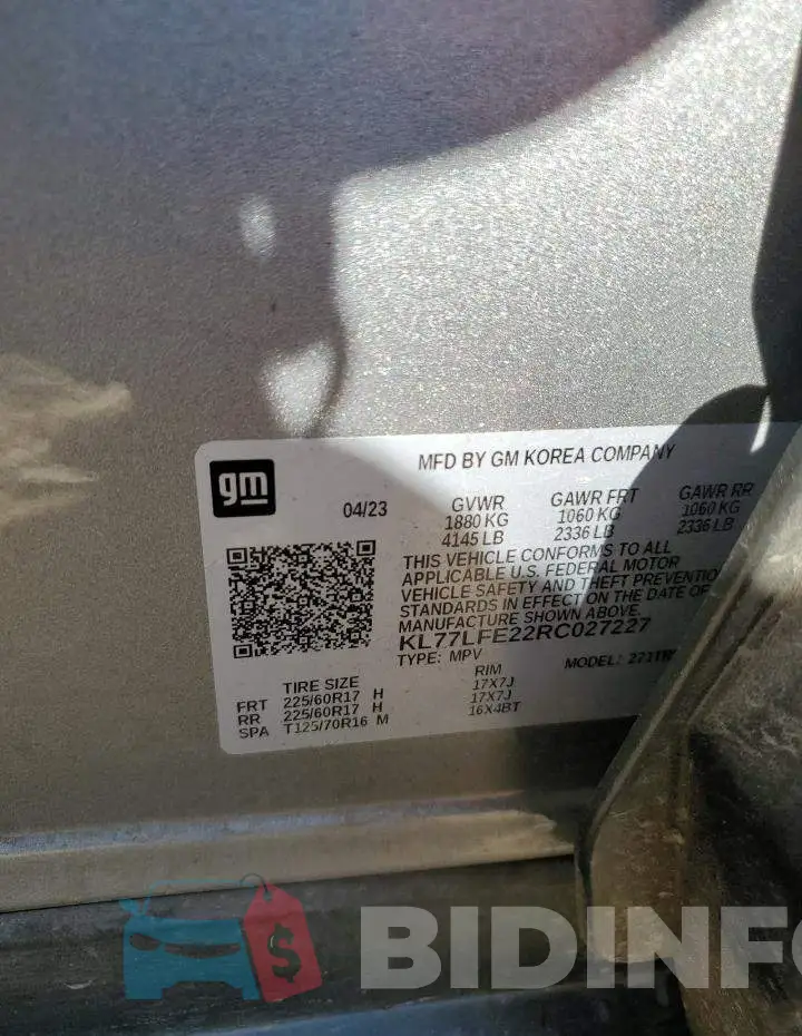 KL77LFE22RC027227 Photo# 13