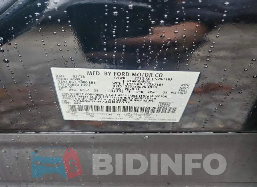 1FM5K7DH7JGB62852 Photo# 13