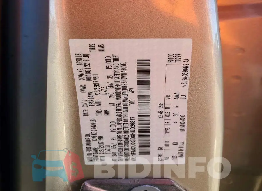 1FMCU0GD8HUD26817 Photo# 14