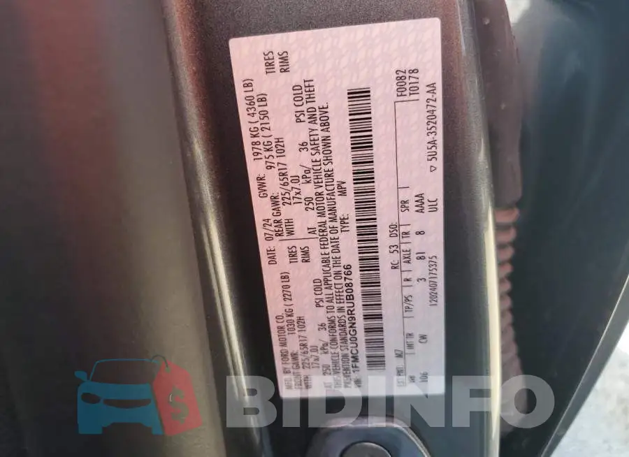 1FMCU0GN9RUB08766 Photo# 13