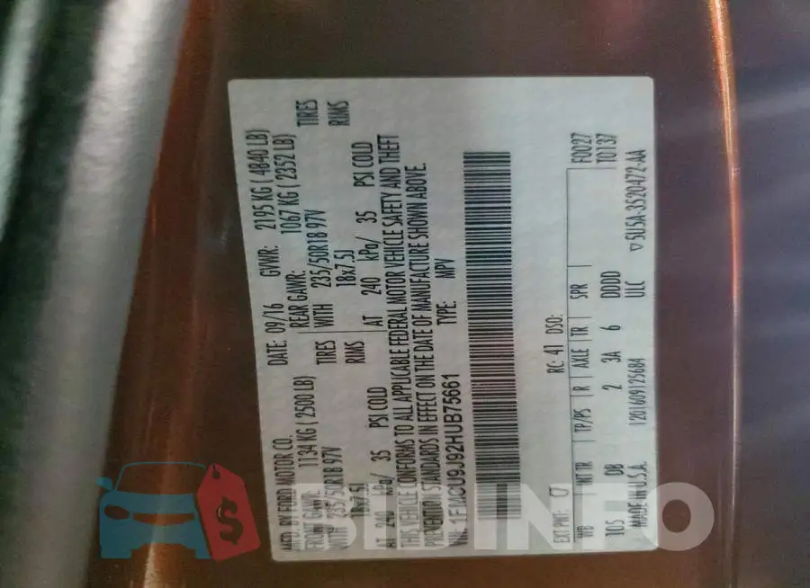 1FMCU9J92HUB75661 Photo# 13