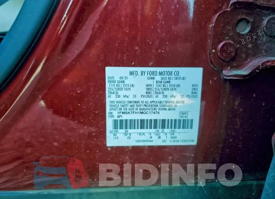 1FMSK7FH1MGC17476 Photo# 13