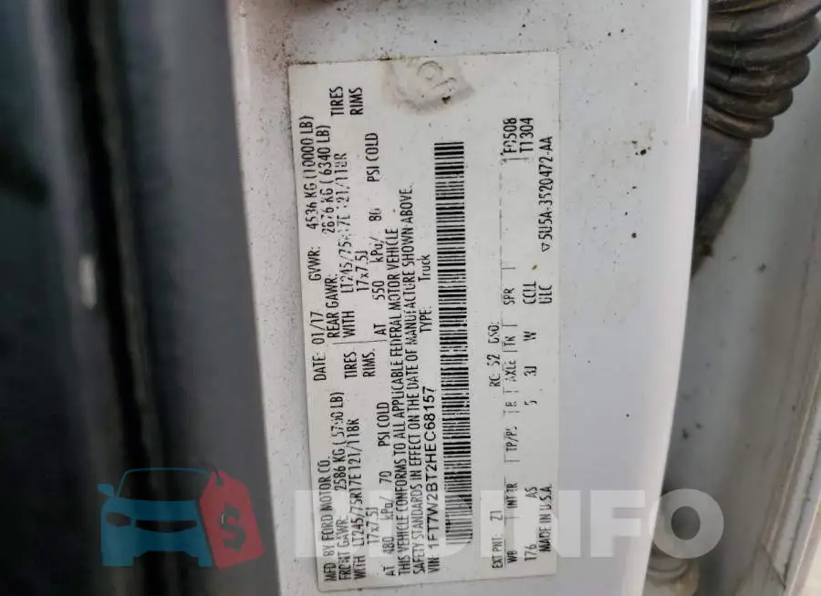 1FT7W2BT2HEC68157 Photo# 12