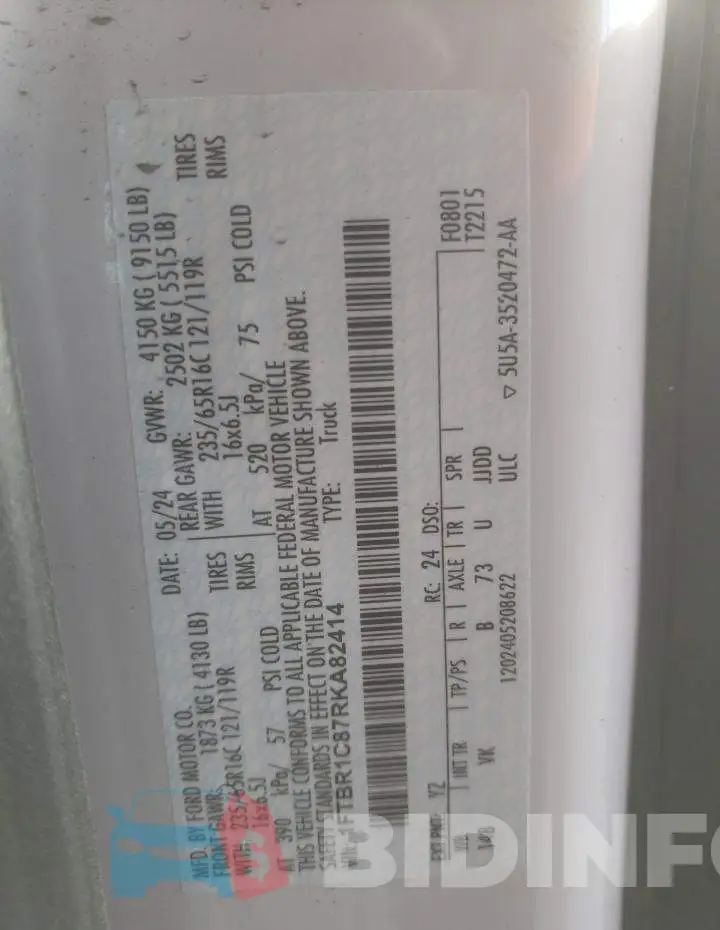 1FTBR1C87RKA82414 Photo# 13