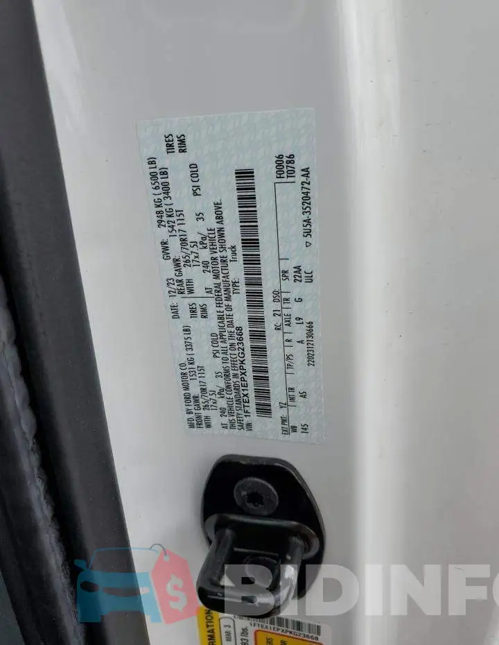 1FTEX1EPXPKG23668 Photo# 12