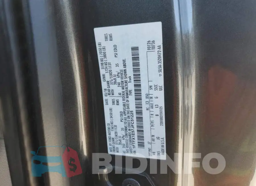 1FTFX1E57JFC51225 Photo# 13