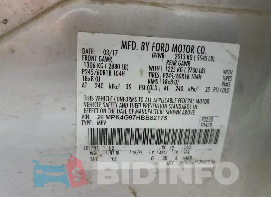 2FMPK4G97HBB82175 Photo# 13