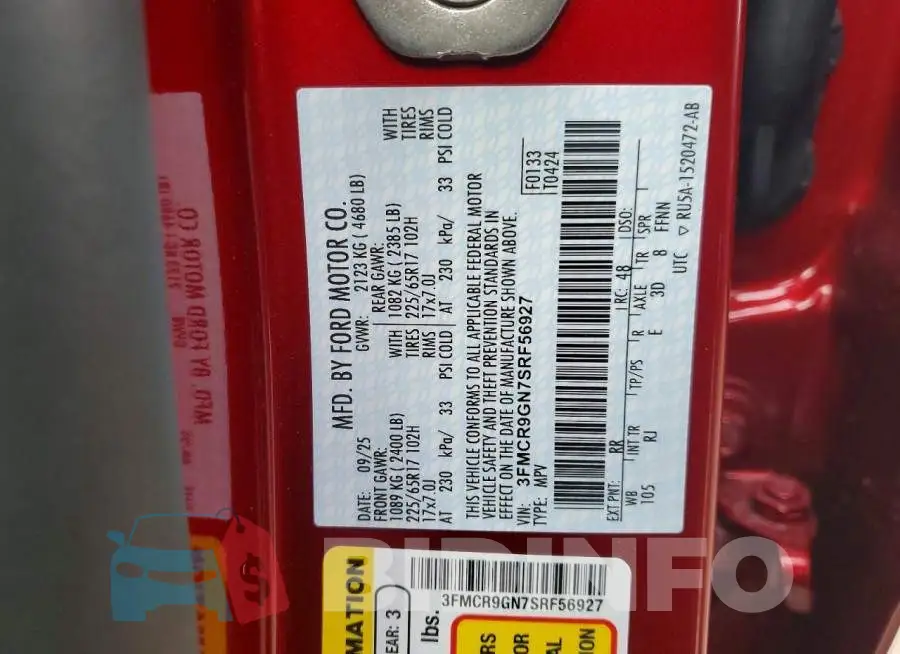 3FMCR9GN7SRF56927 Photo# 14