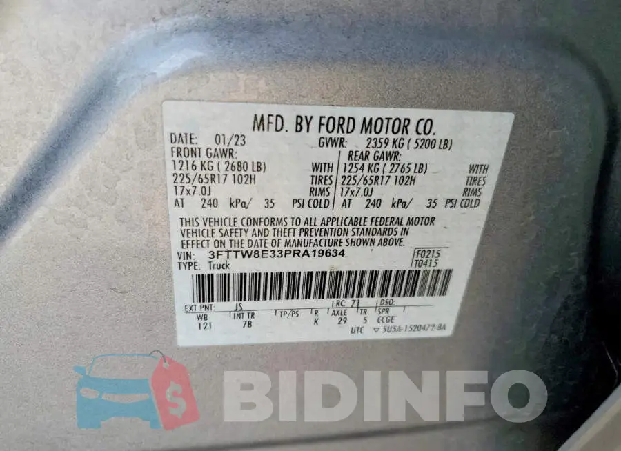 3FTTW8E33PRA19634 Photo# 13