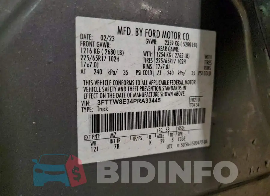 3FTTW8E34PRA33445 Photo# 12