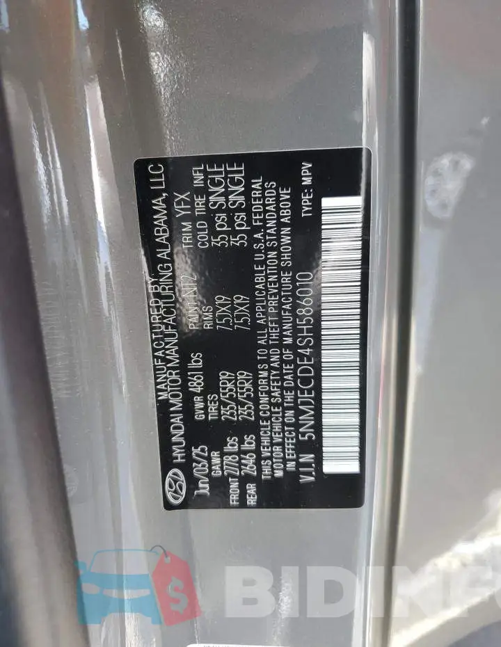 5NMJECDE4SH586010 Photo# 13