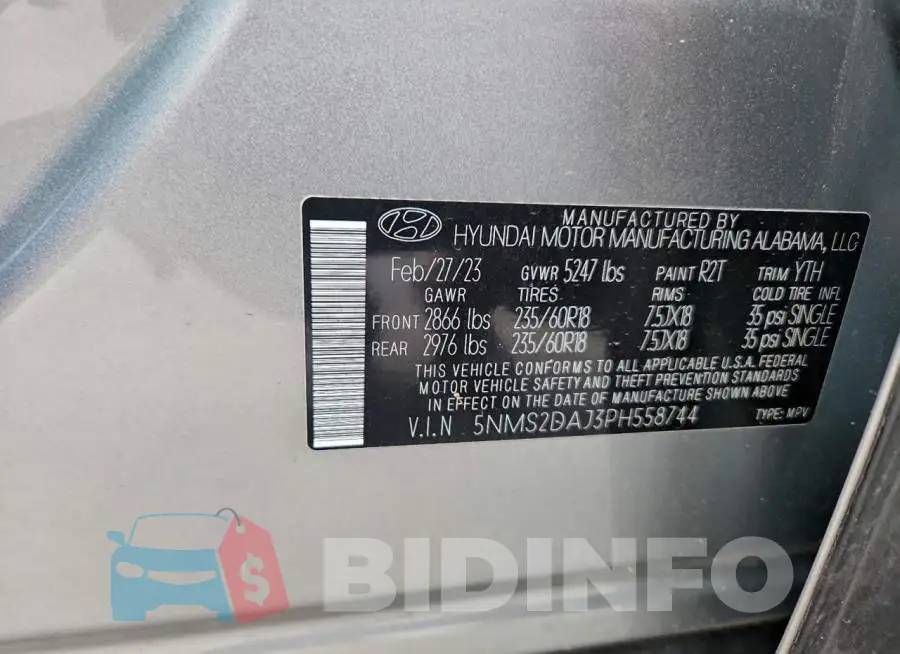 5NMS2DAJ3PH558744 Photo# 13
