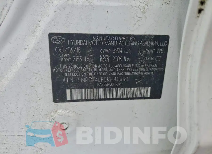 5NPD74LF0KH415880 Photo# 12