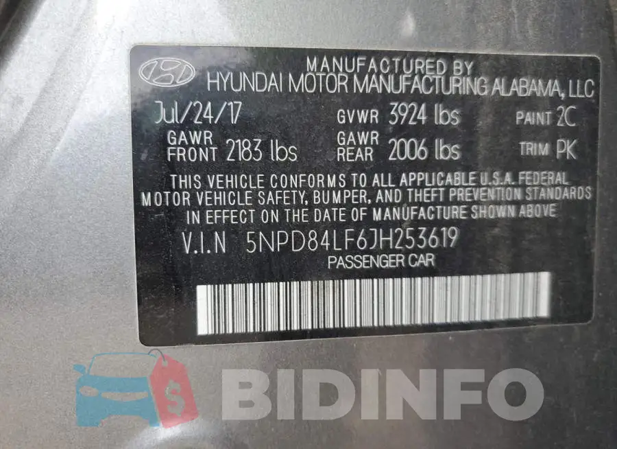 5NPD84LF6JH253619 Photo# 12