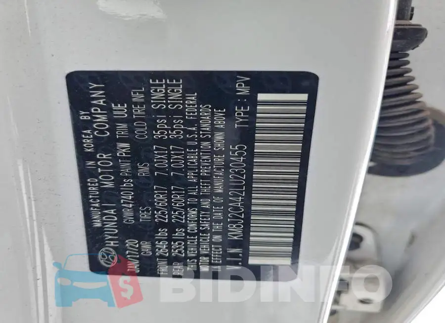KM8J2CA42LU230455 Photo# 13